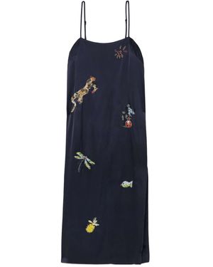 ALÉMAIS Satin Midi Dress - Blue