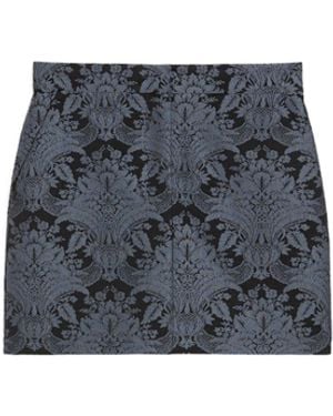 Max Mara Technical Wool Jacquard Miniskirt - Blue