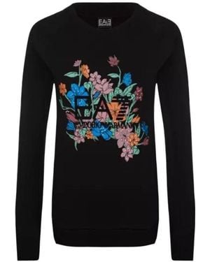 EA7 Logo Long-Sleeved Sweater - Black