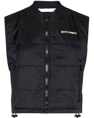 Palm Angels Logo Detailed Padded Vest - Black