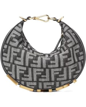 Fendi Graphy Ff Jacquard Mini Hobo Bag - Blue