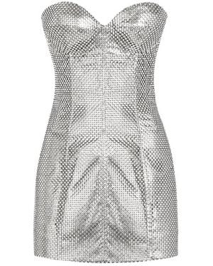 Dolce & Gabbana Sequin Off-Shoulder Dress - Gray