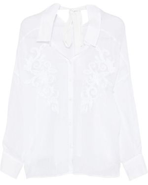 ERMANNO FIRENZE Floral Embroidered Shirt - White