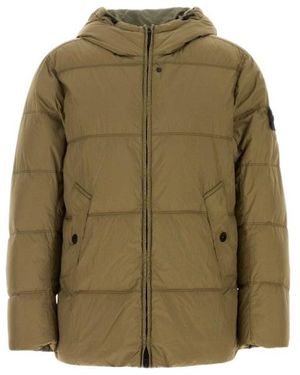 Stone Island Long-Sleeve Hooded Down Jacket - Green