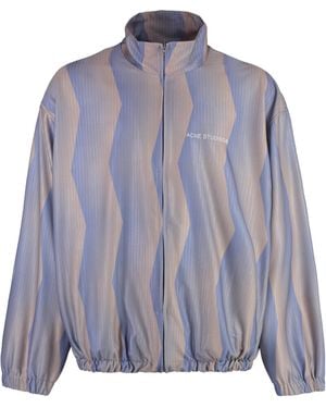 Acne Studios Abstract-Print Track Jacket - Purple