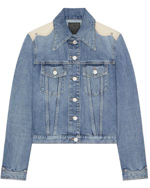Givenchy Collared Button-Up Denim Jacket - Blue