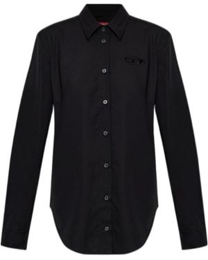 DIESEL C-Ronor Logo-Embroidered Shirt - Blue
