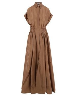 Brunello Cucinelli Pleated Dress - Brown