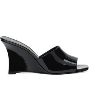 Stuart Weitzman Vinnie Wedge Mule 85 - Black