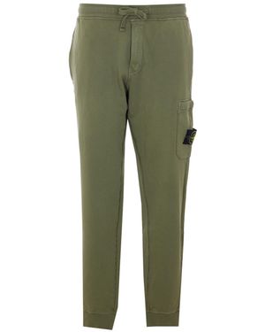 Stone Island Logo Patch Drawstring Trousers - Green