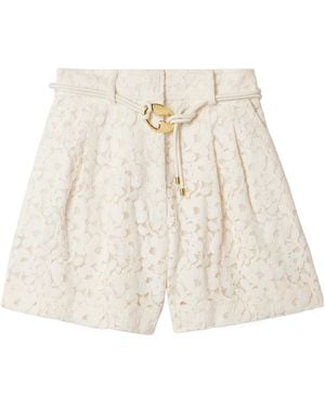 Zimmermann Lace-Up Lace Shorts - Natural