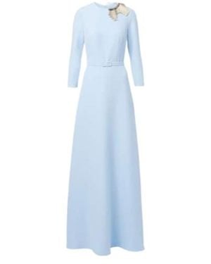 Safiyaa Embellished Crêpe Gown - Blue