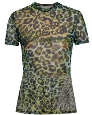 Blumarine Sheer Logo T-Shirt - Green