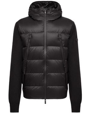 Moncler Wool Padded Zip-Up Cardigan - Black