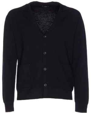 Hōsio V-Neck Button-Up Cardigan - Blue