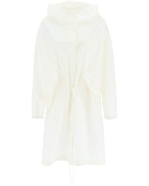 Jil Sander Oversize Hooded Coat - White