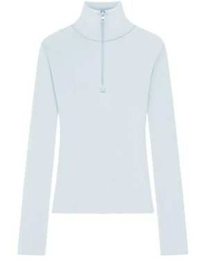Courreges Zipped Mock-Neck Jumper - White