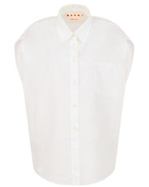Marni Cape Sleeved Poplin Shirt - White