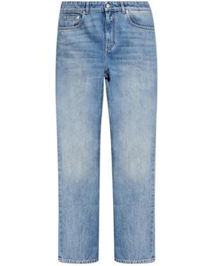 McQueen Seamed Straight-Leg Jeans - Blue