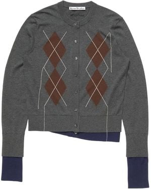 Acne Studios Double-Layered Cardigan - Grey