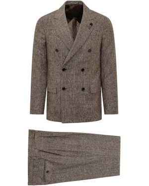 Lardini Double-Breasted Suit And Trousers Two-Piece Set - Grey