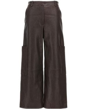 KHAITE Caiton High-Waist Pants - Brown