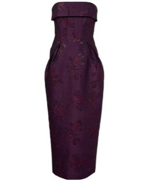 Rebecca Vallance Afina Floral Brocade Cocktail Dress - Purple