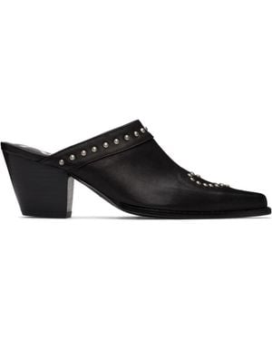 OPEN YY Studded Mules - Black