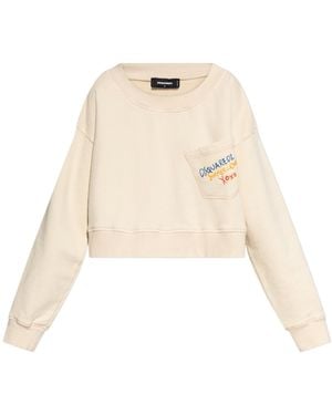 DSquared² Summer Lovers Dropped Shoulder Sweatshirt - Natural