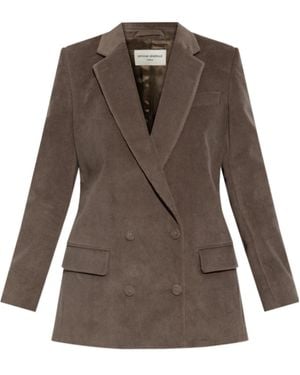 Officine Generale Double-Breasted Corduroy Jacket - Brown