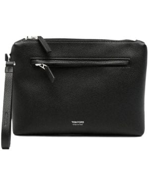 Tom Ford Zip-Top Clutch - Black