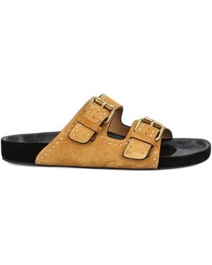 Isabel Marant Studded Double-Strap Sandals - Metallic