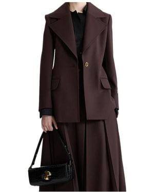 Patou Collared Belted Coat - Brown