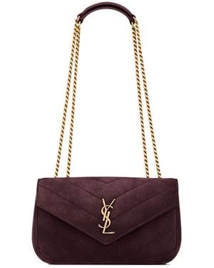 Saint Laurent Loulou Small Quilted Shoulder Bag - Purple