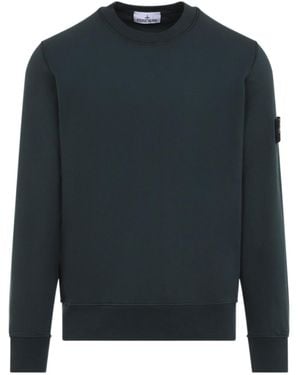 Stone Island Logo Patch Crewneck Sweatshirt - Blue