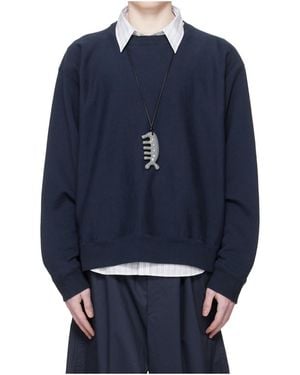 Hed Mayner Long-Sleeved Crew Neck Sweatshirt - Blue
