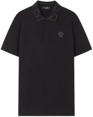 Versace Medusa Patch Polo Shirt - Black