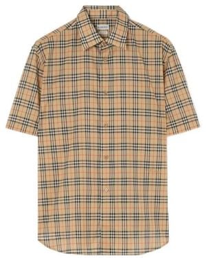 Burberry Relaxed Fit Check Shirt - Natural