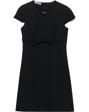 Prada Sablè Compact Short Dress - Black