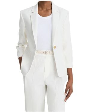 Vince Cropped Single-Breasted Blazer - White