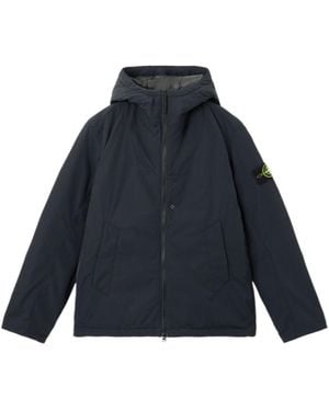 Stone Island Long Sleeve Hooded Quilted Jacket - Blue