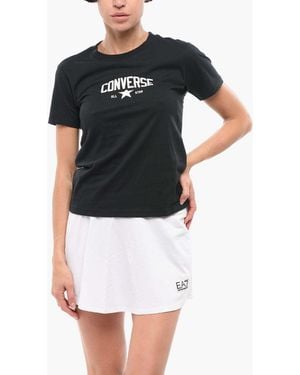 Converse Logo-Print Slim-Fit T-Shirt - Black
