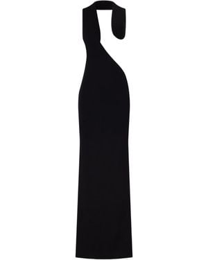 Tom Ford Asymmetric Open-Back Jersey Gown - Black