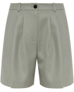 Anine Bing Belt-Tie Shorts - Gray