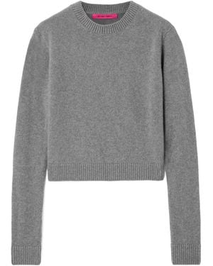 The Elder Statesman Cashmere Short Sweater - Gray