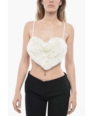 DSquared² Lace-Trimmed Ruffled Top - Black