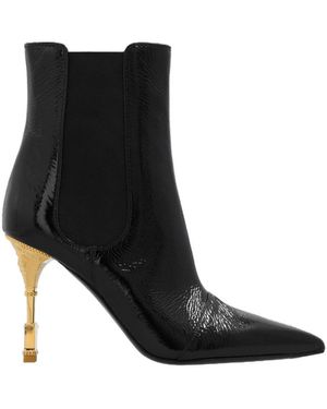 Balmain Moneta Heeled Ankle Boots - Black