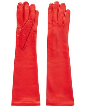 Nour Hammour Leather Gloves - Red