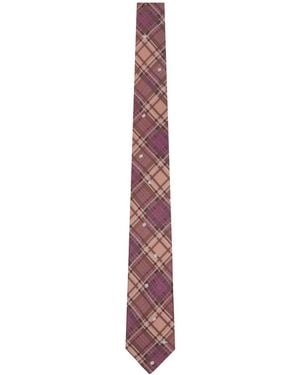 Vivienne Westwood Louth Tartan Tie - White