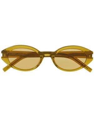 Saint Laurent Eyewear Oval Frame Sunglasses - Yellow